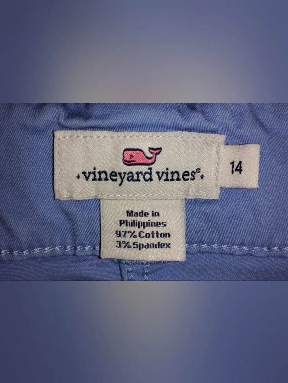 Vineyard Vines Women's Blue Chino Cotton Twill Stretch Shorts Size 14 beach prep